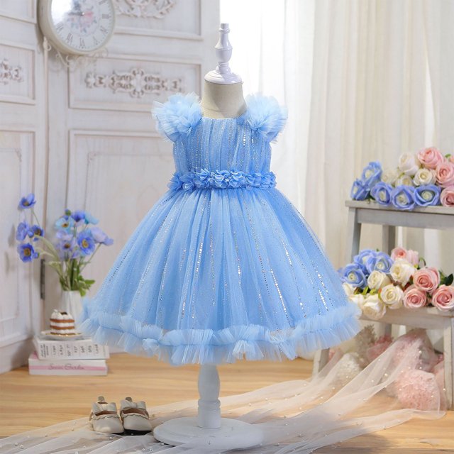 EGNMCR Robes de Soirée pour Femmes, Robes Formelles pour Femmes, Robes de Cocktail pour Femmes Mignonnes et Douces Robe pour Enfants Robe en Tulle à Paillettes Robe de Fille Fête d'Anniversaire Robe de Princesse pour Fille Robe pour Filles