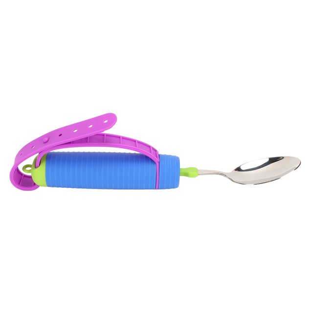 Cuillère à Manger, Non Glissante Tête de Rotation Flexible à 360 ° Cuillère à Manger Stable Poignée Ouvrante pour Patient