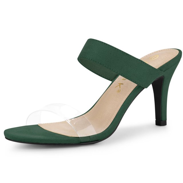BLISSFUL STEP Sandales à Talons Hauts à Bride Transparente pour Femmes