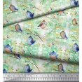 thumbnail image 2 of Soimoi Rayon Fabric Branch & Bird Artistic Print Sewing Fabric Yard 56 Inch Wide, 2 of 3
