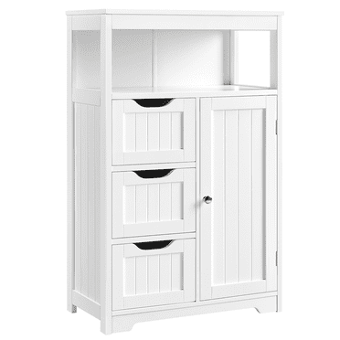 Yaheetech Freestanding Bathroom Floor Cabinet with Storage, White