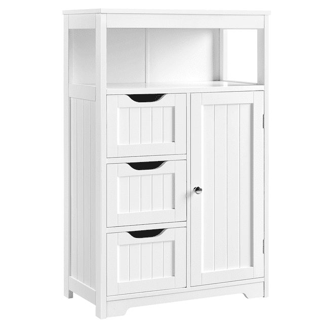 Yaheetech Armoire de Salle de Bain Autoportante avec Rangement, Blanc