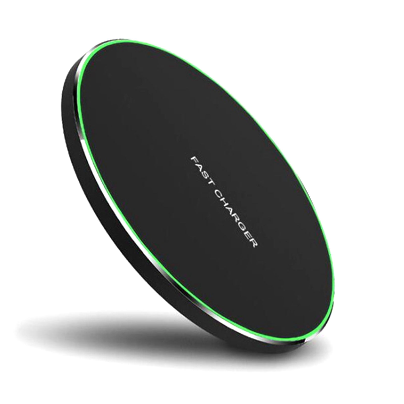YSTINNG 10W Wireless Charger Fast Wireless Charging Pad Desktop with Soft Halo for Cellphone Black for Android B311-2157