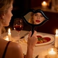 thumbnail image 4 of Black Portable Lip Shaped Makeup Mirror For On The Go Touch Ups Compact For Purse And Travel 6.29 Inches By 4.72 Inches, 4 of 6