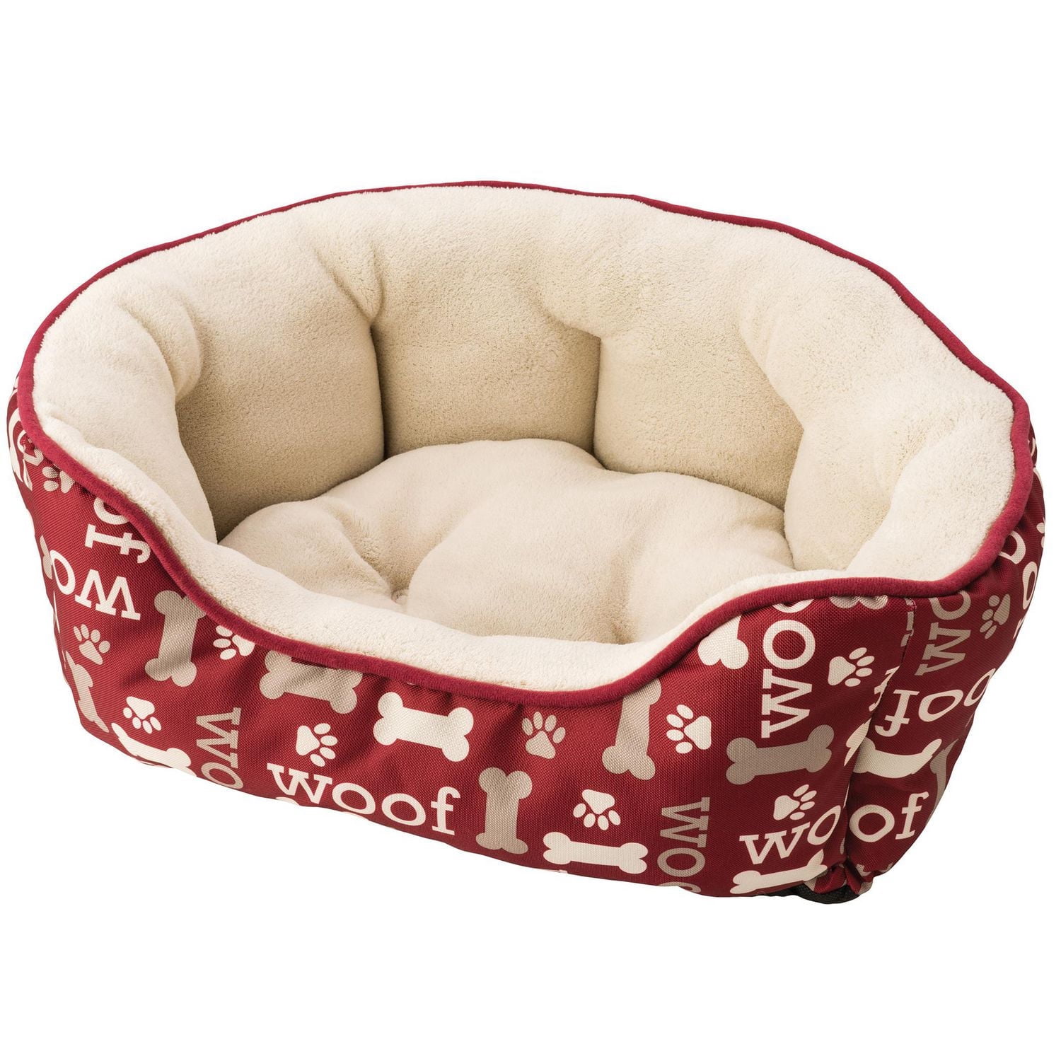 Sleep Zone 21" Small Woof Scallop Bolster Dog Bed