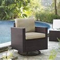 thumbnail image 2 of Crosley Furniture Palm Harbor Wicker / Rattan Swivel Patio Arm Chair in Sand, 2 of 14