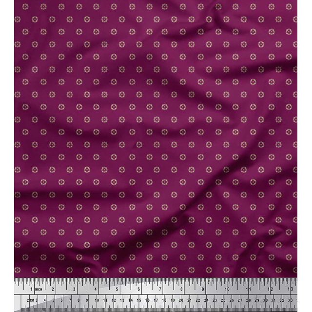 Soimoi Rayon Fabric Dot & Heart Shirting Printed Craft Fabric by The Yard 56 Inch Wide