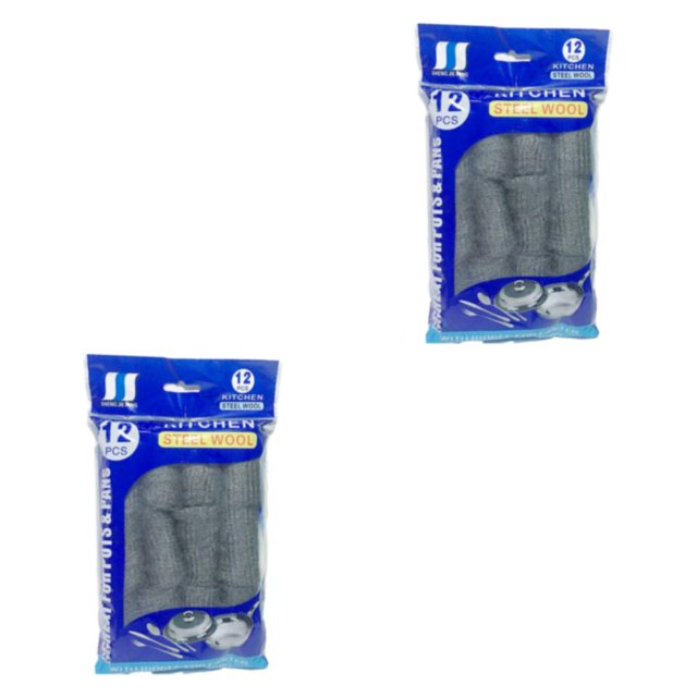 VONKY 12pack/lot Effective And Durable Steel Wool For Easy Kitchen Cleaning Kitchen Cleaning Steel Wool Metal Multi-purpose As Shown 2Set