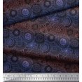 thumbnail image 2 of Soimoi Modal Satin Fabric Artistic Flower Mandala Printed Fabric 1 Yard 42 Inch Wide, 2 of 5