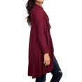 thumbnail image 3 of Cardigan à Volants Ouvert devant Couleur Unie Manches Longues pour Femmes, 3 of 7