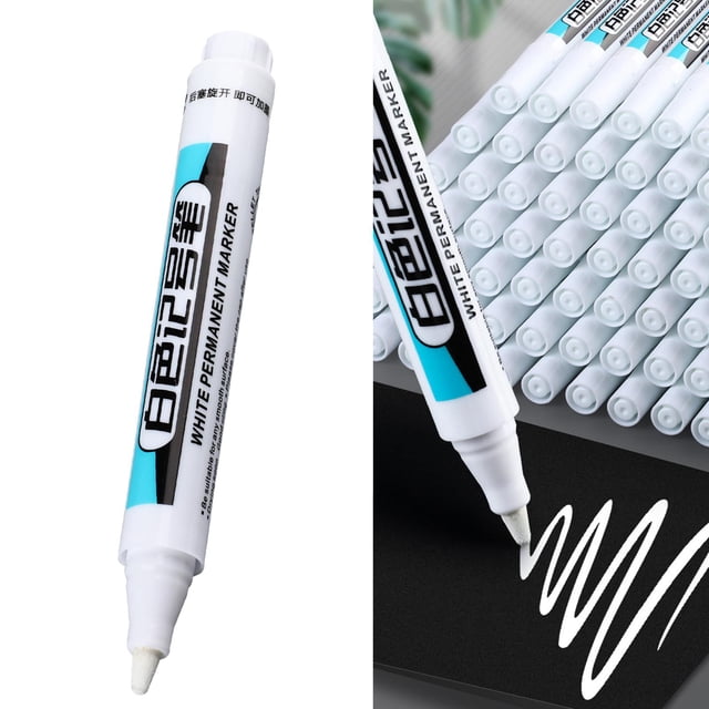 Multipurpose White Marker Pens Woodworking DIY Crafts Construction Rock Painting 2.5mm