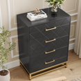 thumbnail image 1 of Commode pour Chambre avec 4 Tiroirs, Meuble Télé Commodes Commode pour Salon Couloir Entrée, Panneau MDF, Blanc, 1 of 8