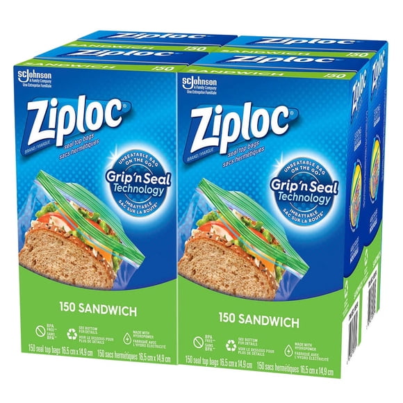 Ziploc Easy Open Sandwich Bags 4 x 150