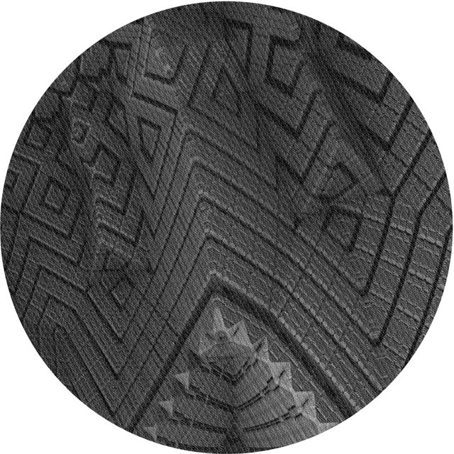 Ahgly Company Tapis d'Intérieur Lavables à la Machine, Ronds, Noirs, 6' Ronds