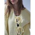 thumbnail image 4 of FOCUSNORM Cardigan en Tricot pour Femmes à Manches Longues, à Nouer, Uni, Automne, Veste Chandail Décontractée pour la Rue au Quotidien, 4 of 5