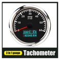thumbnail image 2 of 3 in 1 Tachometer Gauge 8000/ 6000/ 4000 RPM 85mm Waterproof Tacho Meter LED Water Temp Oil Pressure Hour Meter For Boat Car ,Easy to Calibrate, 2 of 7