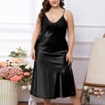 thumbnail image 4 of Timegard Nuisettes Sans Manches pour Femmes Col en V Profond Bretelles Ajustables Chemise de Nuit Fente Latérale Longue Robe, 4 of 8