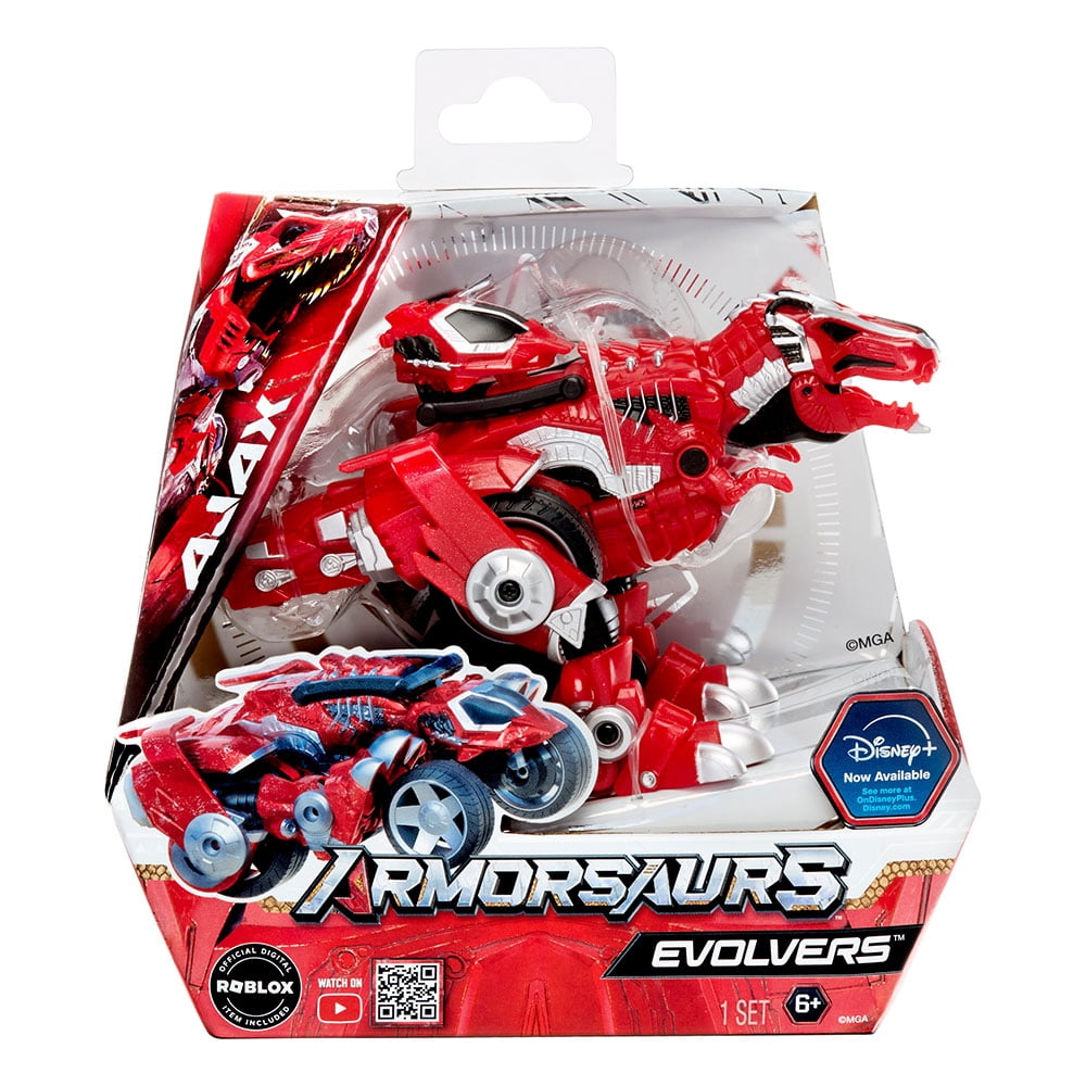Armorsaurs Evolver Ajax Transforming Dinosaur to Vehicle Toy, 2-in-1 Dino Figure with Multi-Step Conversion, Kids, Boys, Girls, Ages 6+