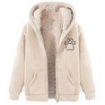 thumbnail image 2 of LOVZFMLL Jackets for Women's Fashionable Printed Fleece Hooded Sweatshirt Jacket, 2 of 4