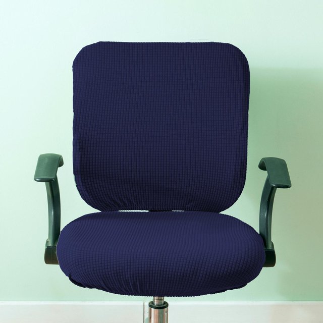 Baohd Computer Chair Cover Swivel Chair Cover Rotating for Chair Blue Backrest + Cushion Cover 1Set