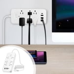 Cagogo under $5 Power Strip, Multi-functional US Standard Power Strip, 6 Outlets with 3 USB and 1 Type C Ports, Overload Protection Surge Protector, Office Dorm Home Use, Extended Power Cord