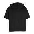 thumbnail image 3 of Men Solid Multi-pocket Short Sleeve Cargo Pullover Hoodies Workout Outdoor Sweatshirt(Black,S), 3 of 5