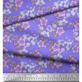 thumbnail image 2 of Soimoi Rayon Fabric Leaves & Buttercup Floral Print Sewing Fabric Yard 56 Inch Wide, 2 of 3