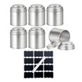 thumbnail image 1 of DOLITY 6x Tea Tin Canisters Easy to Clean Round Metal Loose Leaf Storage Containers Silver with stickers pen, 1 of 9