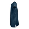 thumbnail image 4 of Chemise de Nuit Texturée en Coton pour Hommes, Robe de Nuit à Manches Courtes, Longue Robe, Blouse à Col en V, Haut de Pyjama, Coupe Ample et Décontractée, Confort, Chemise de Nuit Décontractée avec Poches, 4 of 5