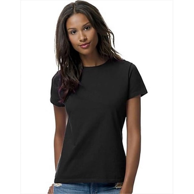 Hanes SL04 Womens Nano-T T-Shirt Size Large, Black