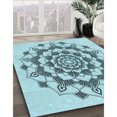 thumbnail image 3 of Ahgly Company Tapis d'Intérieur Lavables en Machine Rectangle Transitionnel Vert Profond, 7' x 9', 3 of 7