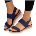 thumbnail image 1 of Women's Espadrilles Wedge Slingback Sandals Comfortable Stretchy Platform Walking Summer Shoes for Work, 1 of 6