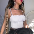 thumbnail image 1 of New Women's Solid Color Low Cut Lace Sexy Bodycon Backless Tank Top, 1 of 5