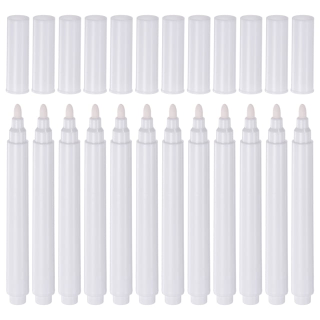 Unique Bargains Disappearing Ink Fabric Marker Pen Marking and Tracing Tools, White 12 Pack