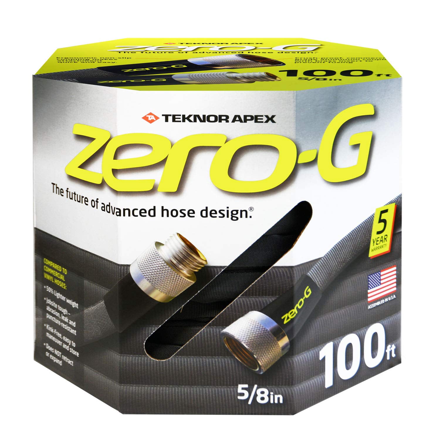 Teknor Apex Zero-G 100 Ft. Long 5/8 Inch Lightweight Flexible Garden Water Hose