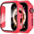 thumbnail image 1 of KOMI 2-Pack for Apple Watch Series 9/8/7/6/5/4/Series SE/SE 2 41mm All-around Screen Protector Case, Tempered Glass Screen Protector Case Ultra-thin for iWatch 41mm Protection Cover -Red, 1 of 5