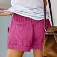 thumbnail image 4 of Fsgntruao Womens Plus Size Comfy Drawstring Casual Elastic Waist Pocket Loose Shorts Pants, 4 of 6