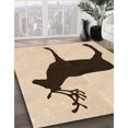 thumbnail image 3 of Ahgly Company Tapis d'Intérieur Lavable en Machine Carré Transitionnel Marron Clair, 8 Pieds Carré, 3 of 7