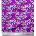 thumbnail image 1 of Soimoi polyester Crepe Fabric Leaves & Buttercup Floral Print Fabric by Yard 52 Inch Wide, 1 of 3
