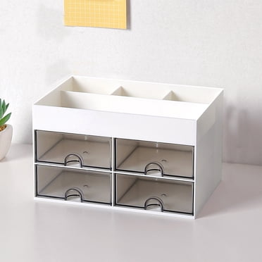 TopLLC Storage Bins Makeup Organizer For Vanity, Large Capacity Desk Organizer With Drawers For Cosmetics, Lipsticks, Jewelry, Nail Care, Ideal For Bedroom And Bathroom Countertops Storage Bags