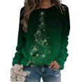 thumbnail image 1 of Pisexur Chandails de Noël pour Femmes 2024 Mode Chandails à Manches Longues à Col Rond Chandails à Capuchon Amusants avec Graphique d'Arbre de Noël Décontractés pour les Fêtes Coupe Ample Surdimensionnée Chandails à Enfiler, 1 of 3