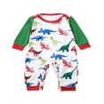 thumbnail image 2 of Tenue d'Intérieur Imprimé Dinosaure Parent-Enfant Col à Manches Longues Ensemble Robe Parents et Enfants, 2 of 6
