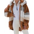 thumbnail image 1 of Innerwin Jacket Long Sleeve Women Coat Winter Warm Patchwork With Pockets Outwear Caramel Colour 4XL, 1 of 2