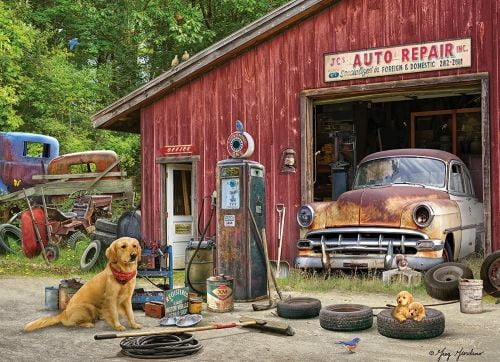 Cobble Hill Jigsaw Puzzle - Auto Repair, 500 Piece Puzzle