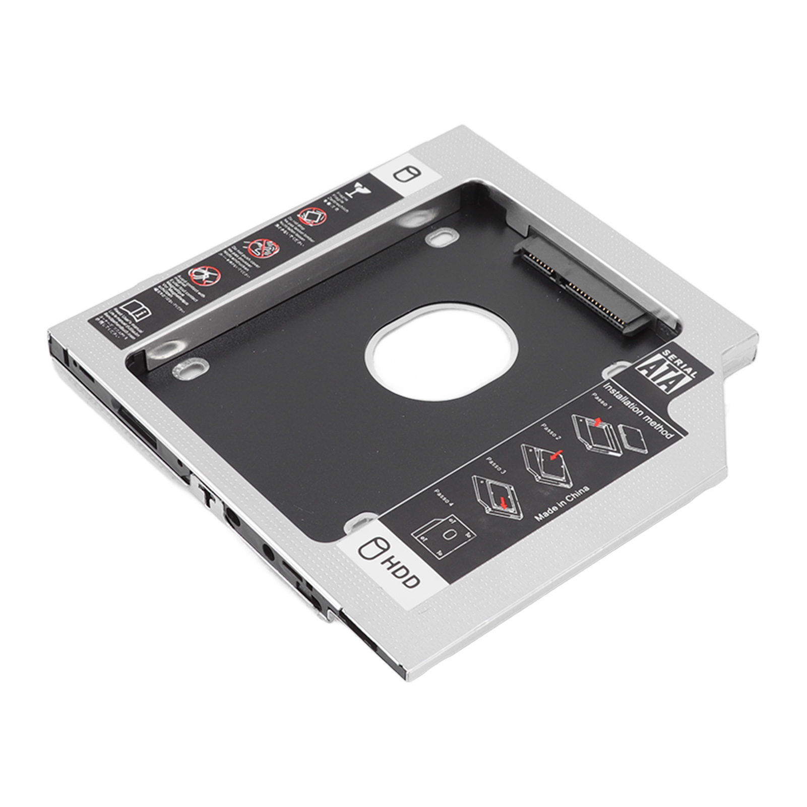 To  2nd SSD HDD Hard Drive Caddy, 2.5in HDD Caddy Bay DIY Installation Wear Resistant 2.5in  for Laptop