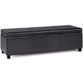 thumbnail image 1 of Simpli Home Avalon Banc de Rangement Contemporain en Similicuir de 54 Pouces Couleur Brun Tanner, 1 of 7