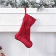 thumbnail image 4 of Iumwxz White Velvet Christmas Stocking with Snowflake and Star Patterns 40x19cm Holiday Tree Ornament Sock with Rope Hanger for Festive Home Decor Includes 1 Stocking, 4 of 6