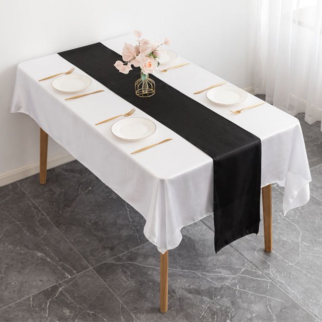Satin Table Runner Table Cloth 27x275cm for Banquet Wedding Party Decoration