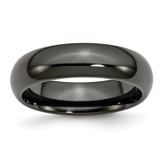 Titanium Black Ti 6mm Polished Band Ring 11.5 Size