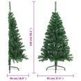 thumbnail image 4 of vidaXL Artificial Half Christmas Tree with Stand Green 150 cm PVC, 4 of 5